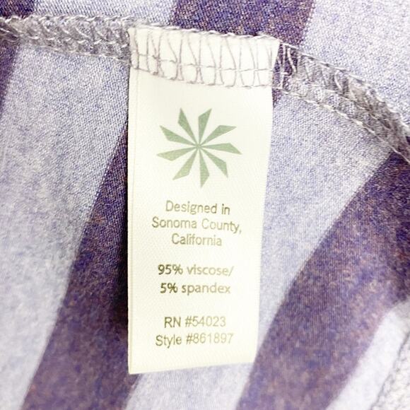 Athleta Striped Splendor Lotus Dress Purple Stripe Faux Wrap Womens Size XXS - Picture 7 of 11